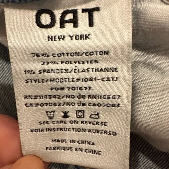 Oat New York High Rise Wide Leg Jeans Raw Hem Blue Sz 30 EU - Picture 7 of 10